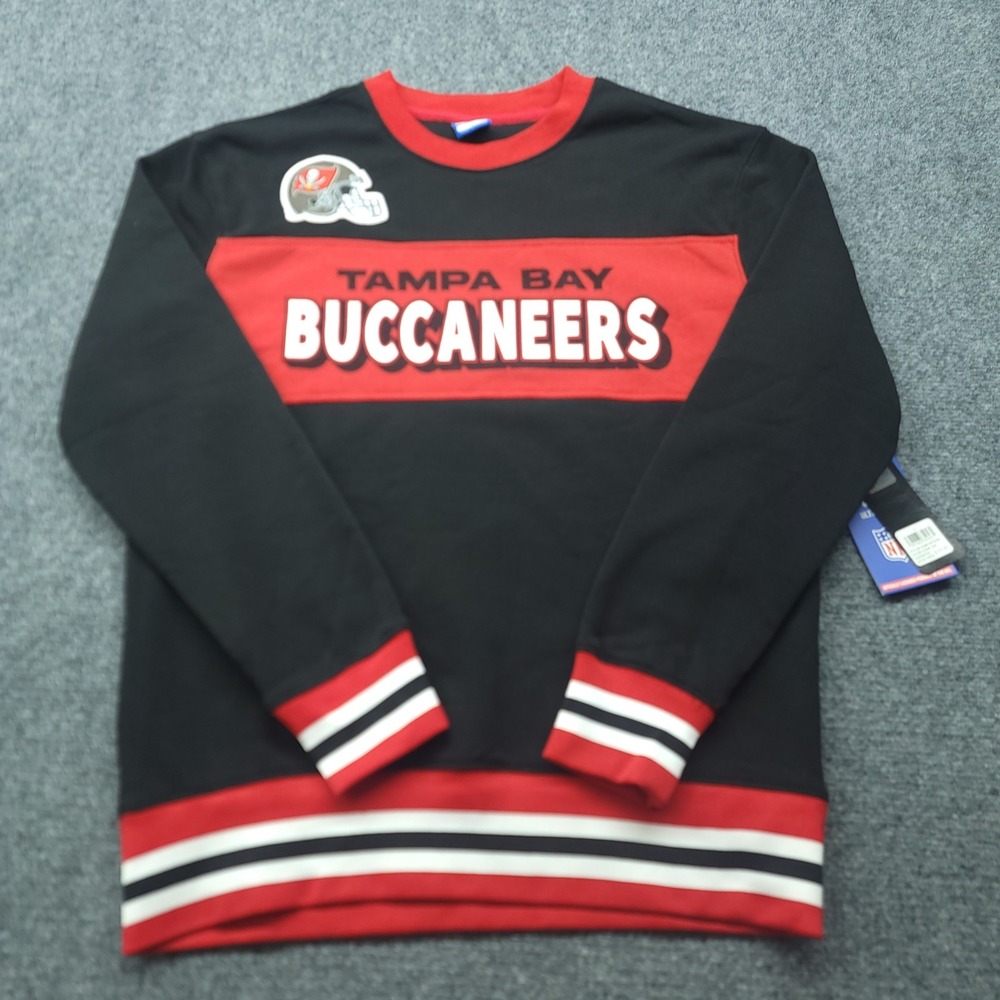 NFL Ultra Game Tampa Bay Buccaneers Sweatshirt Black Red Small QUMK183FTB-BU